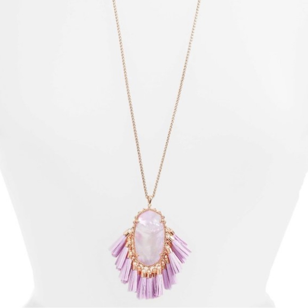 Kendra Scott Betsy Necklace Rose Gold Lilac Mother-of-Pearl NWT- neverworn - Picture 5 of 11